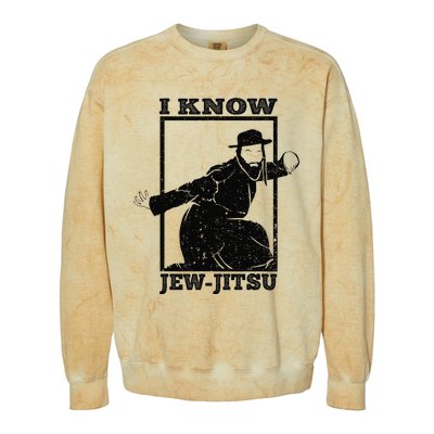 Funny I Know Jew Jitsu Colorblast Crewneck Sweatshirt