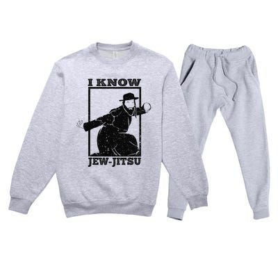 Funny I Know Jew Jitsu Premium Crewneck Sweatsuit Set