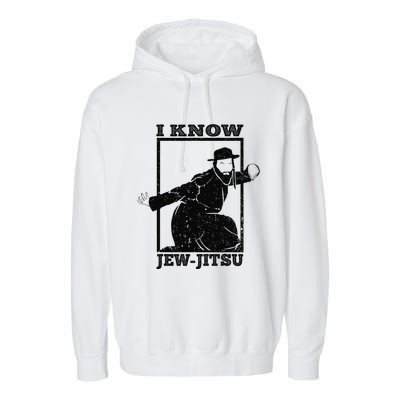 Funny I Know Jew Jitsu Garment-Dyed Fleece Hoodie