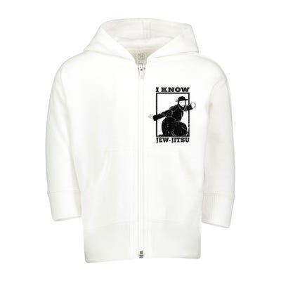 Funny I Know Jew Jitsu Toddler Zip Fleece Hoodie