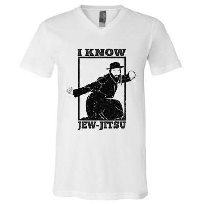 Funny I Know Jew Jitsu V-Neck T-Shirt