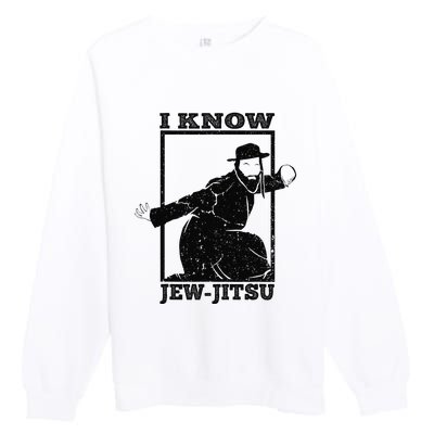 Funny I Know Jew Jitsu Premium Crewneck Sweatshirt