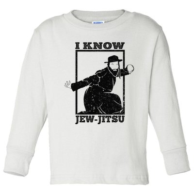 Funny I Know Jew Jitsu Toddler Long Sleeve Shirt