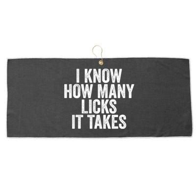 Funny I Know How Many Licks It Takes Large Microfiber Waffle Golf Towel