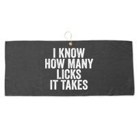 Funny I Know How Many Licks It Takes Large Microfiber Waffle Golf Towel