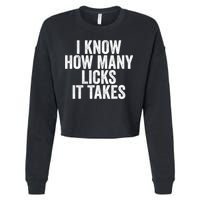 Funny I Know How Many Licks It Takes Cropped Pullover Crew