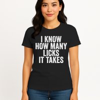Funny I Know How Many Licks It Takes Womens T-Shirt