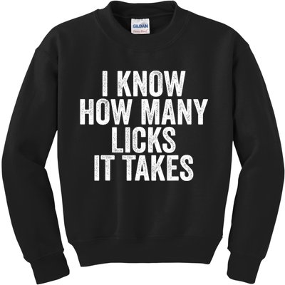 Funny I Know How Many Licks It Takes Kids Sweatshirt
