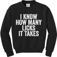 Funny I Know How Many Licks It Takes Kids Sweatshirt