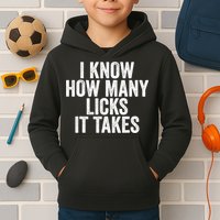 Funny I Know How Many Licks It Takes Kids Hoodie