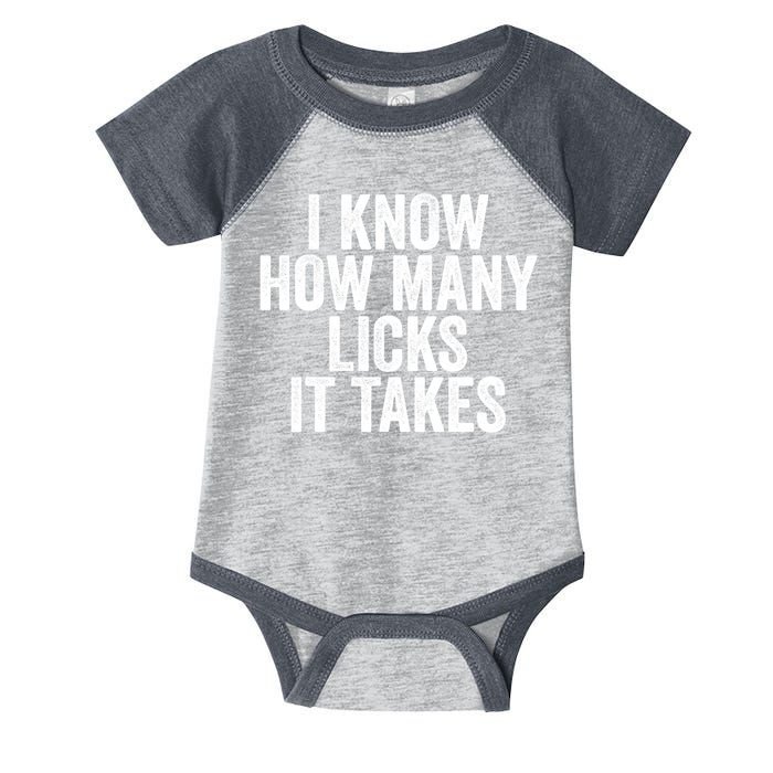 Funny I Know How Many Licks It Takes Infant Baby Jersey Bodysuit