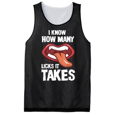 Funny I Know How Many Licks It Takes Mesh Reversible Basketball Jersey Tank