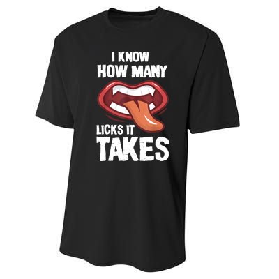 Funny I Know How Many Licks It Takes Performance Sprint T-Shirt