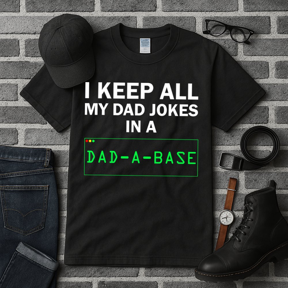 Funny I Keep All My Dad Jokes In A Dad A Base Gag Dad Joke Tall T-Shirt