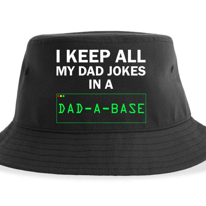 Funny I Keep All My Dad Jokes In A Dad A Base Gag Dad Joke Sustainable Bucket Hat