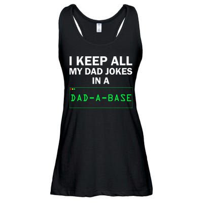 Funny I Keep All My Dad Jokes In A Dad A Base Gag Dad Joke Ladies Essential Flowy Tank