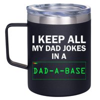 Funny I Keep All My Dad Jokes In A Dad A Base Gag Dad Joke 12oz Stainless Steel Coffee Mug
