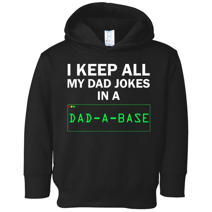 Funny I Keep All My Dad Jokes In A Dad A Base Gag Dad Joke Toddler Hoodie