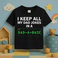 Funny I Keep All My Dad Jokes In A Dad A Base Gag Dad Joke Toddler T-Shirt