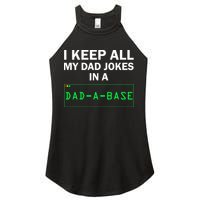 Funny I Keep All My Dad Jokes In A Dad A Base Gag Dad Joke Women's Perfect Tri Rocker Tank