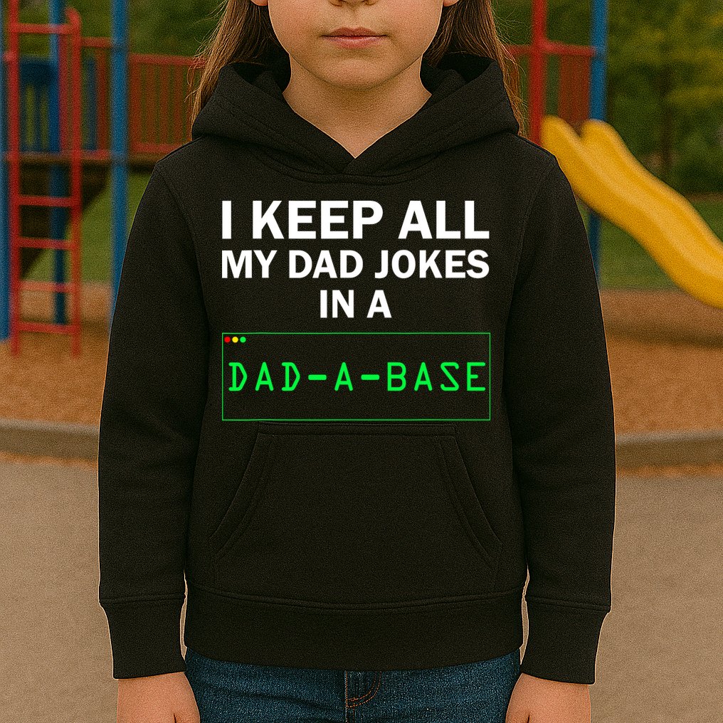 Funny I Keep All My Dad Jokes In A Dad A Base Gag Dad Joke Kids Hoodie