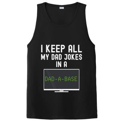 Funny I Keep All My Dad Jokes In A Dad A Base Gag Dad Joke Gift PosiCharge Competitor Tank