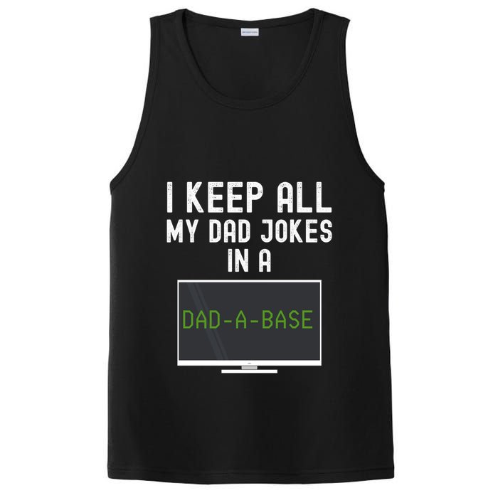 Funny I Keep All My Dad Jokes In A Dad A Base Gag Dad Joke Gift PosiCharge Competitor Tank