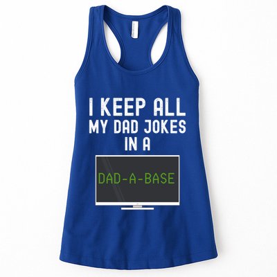 Funny I Keep All My Dad Jokes In A Dad A Base Gag Dad Joke Gift Womens Tank Top