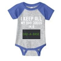 Funny I Keep All My Dad Jokes In A Dad A Base Gag Dad Joke Gift Infant Baby Jersey Bodysuit