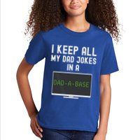 Funny I Keep All My Dad Jokes In A Dad A Base Gag Dad Joke Gift Kids T-Shirt