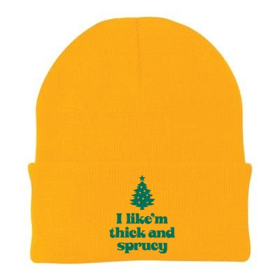 Funny I Like Them Real Thick And Sprucey Christmas Tree Xmas Knit Cap Winter Beanie