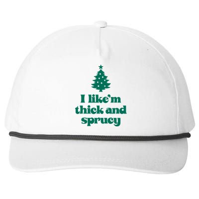 Funny I Like Them Real Thick And Sprucey Christmas Tree Xmas Snapback Five-Panel Rope Hat