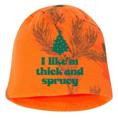 Funny I Like Them Real Thick And Sprucey Christmas Tree Xmas Kati - Camo Knit Beanie