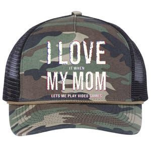 Funny I Love It When My Mom Lets Me Play Video Games Meaningful Gift Retro Rope Trucker Hat Cap