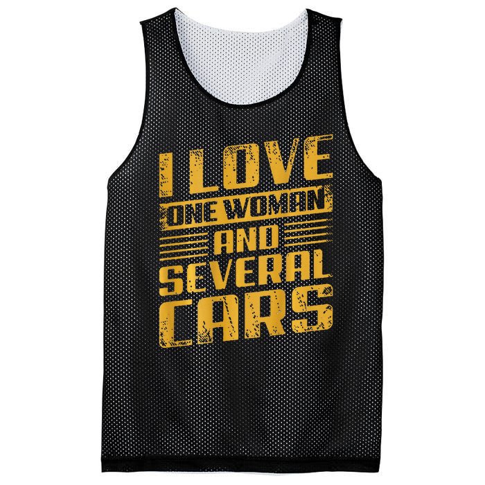 Funny I Love One Woman And Several Cars Mechanic Car Gift Mesh Reversible Basketball Jersey Tank