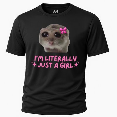 Funny IM Literally Just A Girl Sad Hamster Meme Gift Performance Shirt