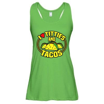 Funny I Love Titties And Tacos Ladies Essential Flowy Tank