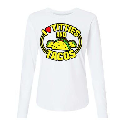 Funny I Love Titties And Tacos Womens Cotton Relaxed Long Sleeve T-Shirt