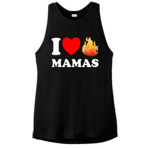 Funny I Love Hot Mamas Meaningful Gift Ladies PosiCharge Tri-Blend Wicking Tank