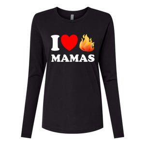 Funny I Love Hot Mamas Meaningful Gift Womens Cotton Relaxed Long Sleeve T-Shirt