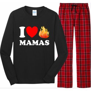 Funny I Love Hot Mamas Meaningful Gift Long Sleeve Pajama Set