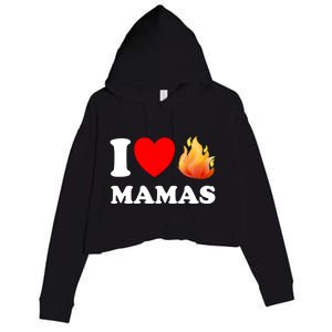 Funny I Love Hot Mamas Meaningful Gift Crop Fleece Hoodie