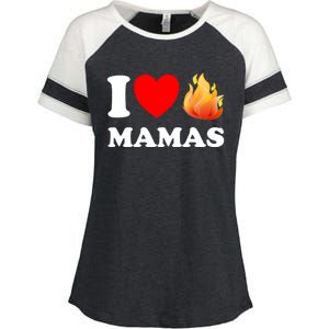 Funny I Love Hot Mamas Meaningful Gift Enza Ladies Jersey Colorblock Tee