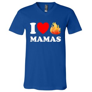 Funny I Love Hot Mamas Meaningful Gift V-Neck T-Shirt