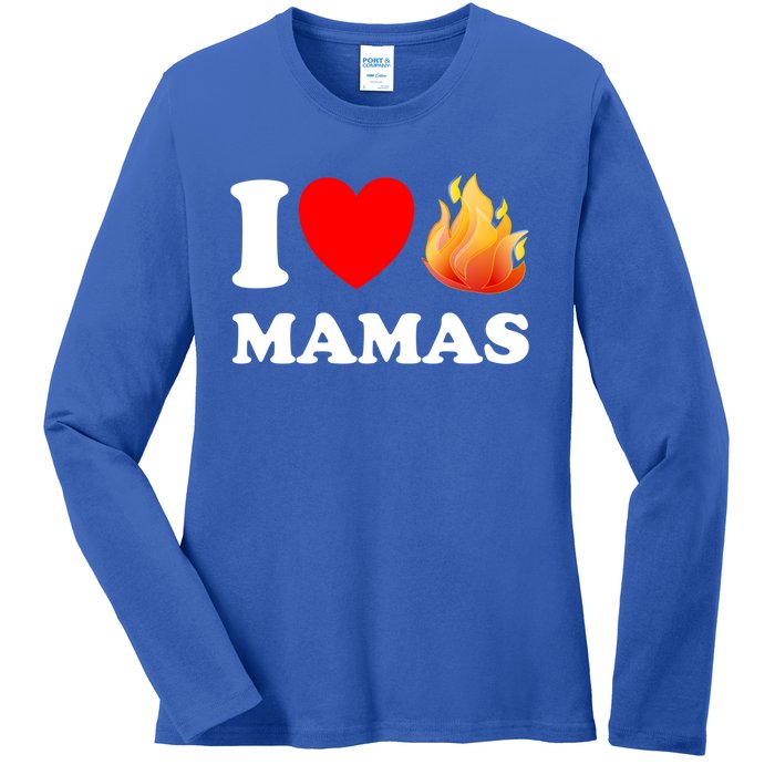 Funny I Love Hot Mamas Meaningful Gift Ladies Long Sleeve Shirt