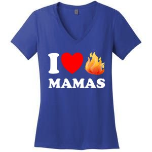 Funny I Love Hot Mamas Meaningful Gift Women's V-Neck T-Shirt