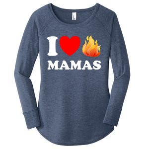 Funny I Love Hot Mamas Meaningful Gift Women's Perfect Tri Tunic Long Sleeve Shirt