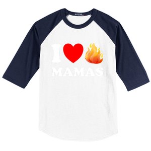 Funny I Love Hot Mamas Meaningful Gift Baseball Sleeve Shirt