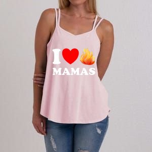 Funny I Love Hot Mamas Meaningful Gift Women's Strappy Tank