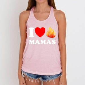 Funny I Love Hot Mamas Meaningful Gift Women's Knotted Racerback Tank